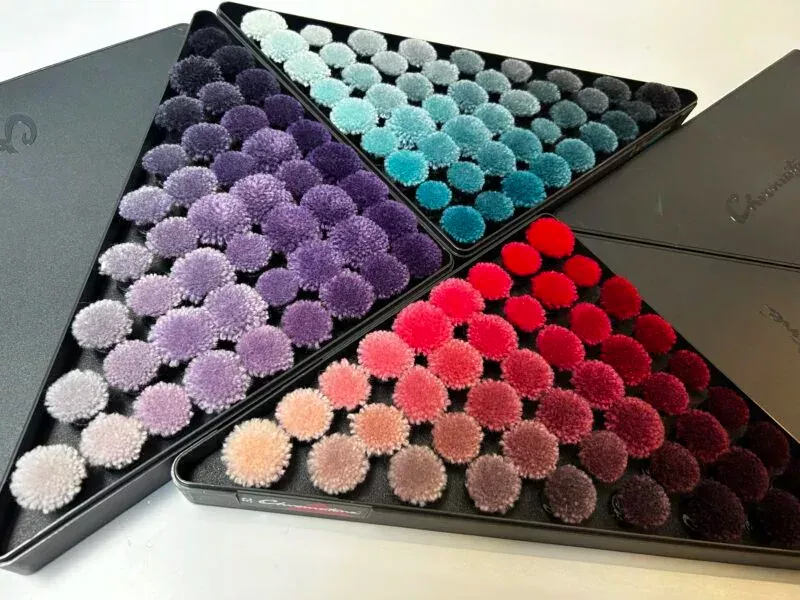 A selection of just some of our wool poms.
