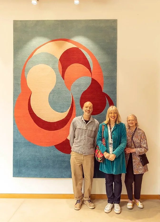The Sir Colin Anderson Memorial Trust has commissioned multiple pieces of art for the school and these two largescale carpets are the latest additions to an extensive collection of works donated over the past forty years. They were unveiled in May and will hang beside Deirdre Dyson’s LIGHT BETWEEN in the new Dyson STEAM building