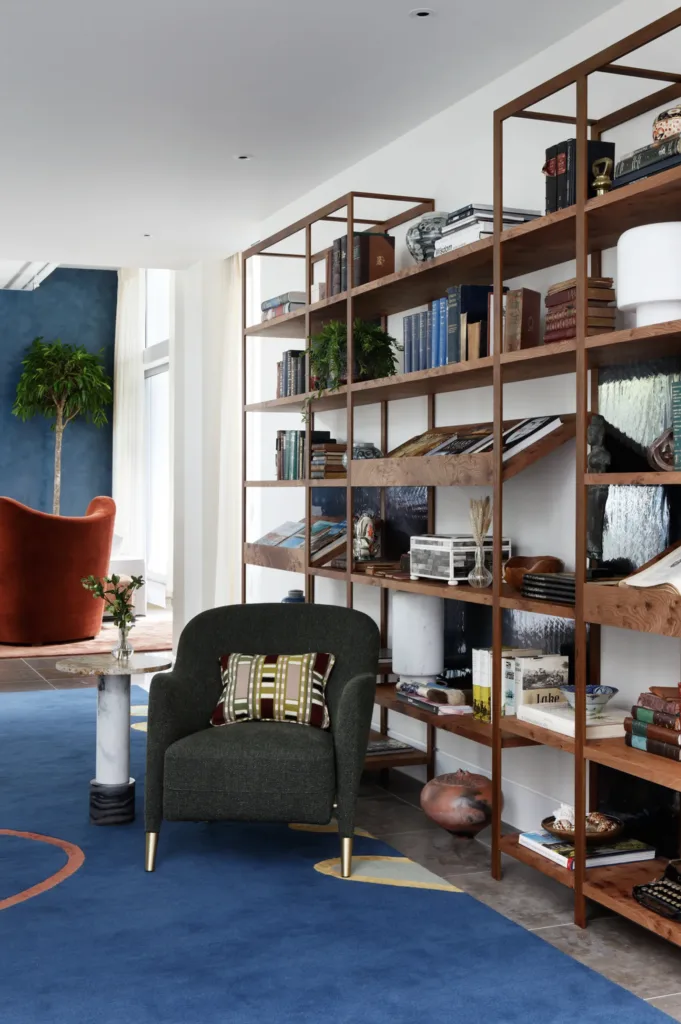 Deirdre Dyson GEO SPRING inspired rug for Studio Ashby. Photograph Alexander James for Studio Ashby/House and Gardens