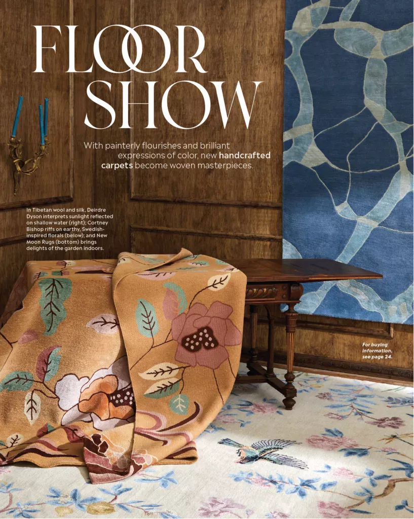 Deirdre Dyson SUNLIT rug in Veranda magazine May:June 26