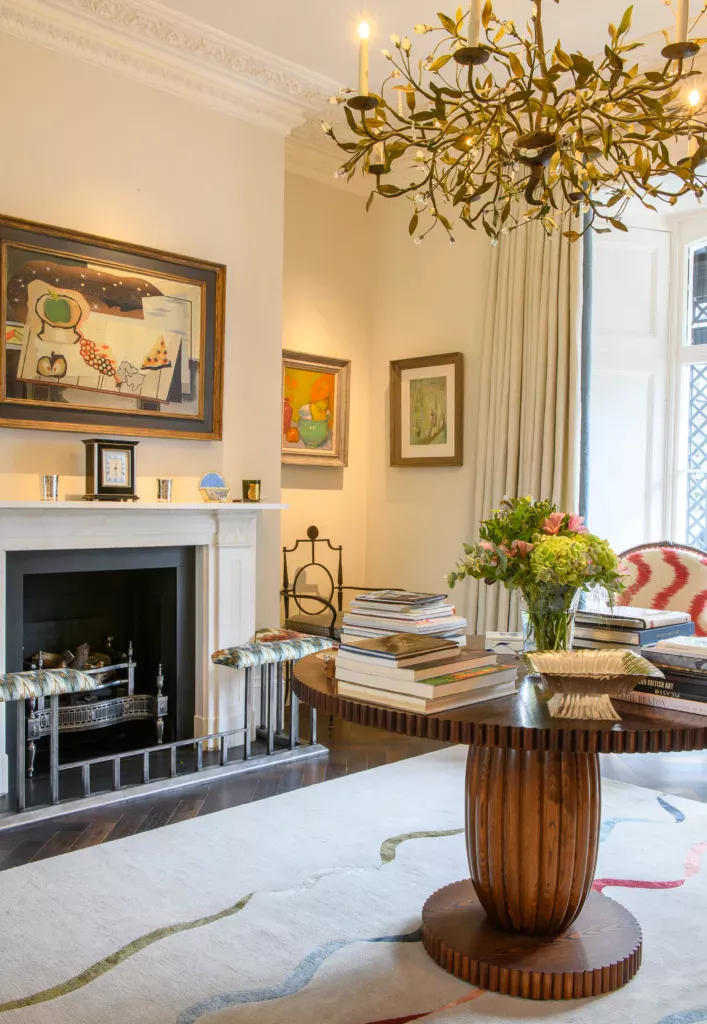 Une version personnalisée du tapis « Falling Ribbons » de Deirdre Dyson, conçue pour Charlotte Lane Fox Interiors. Photo : Nick Harvey