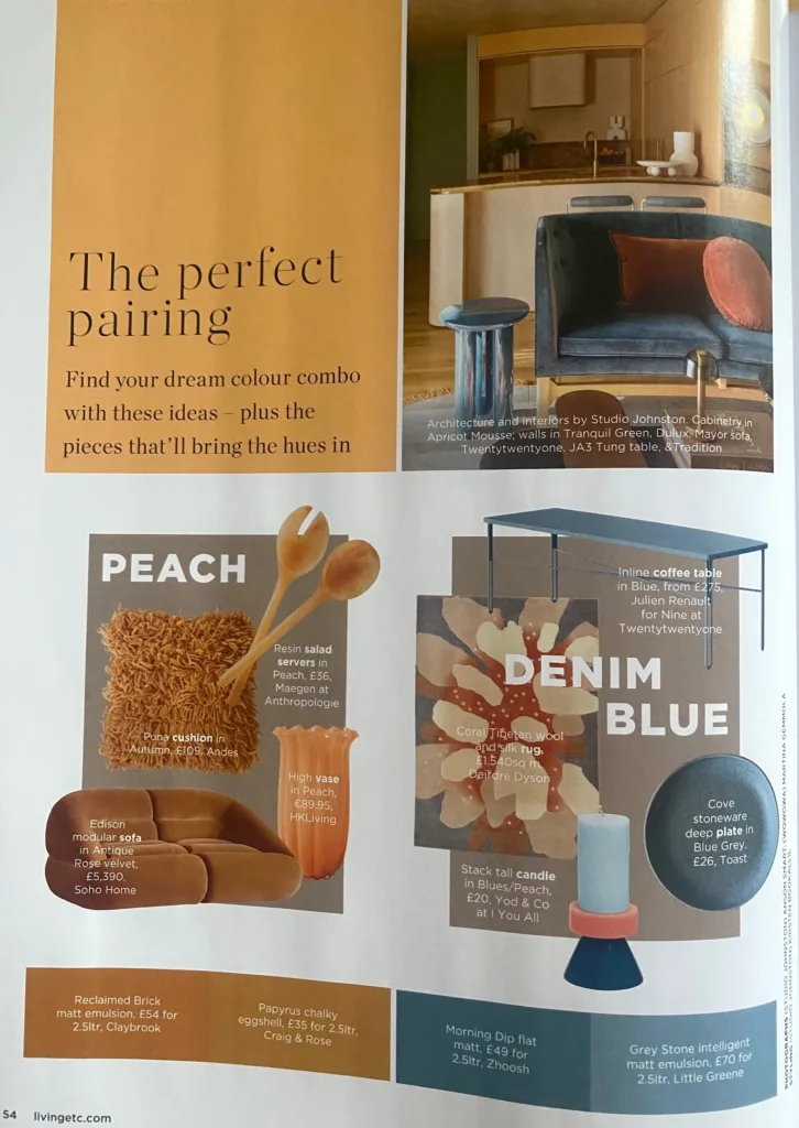 Deirdre Dyson's CORAL rug in the August issue of Livingetc magazine 