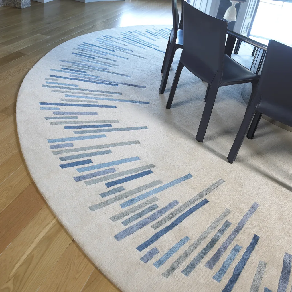 Deirdre Dyson custom hand knotted rug created for a listed property