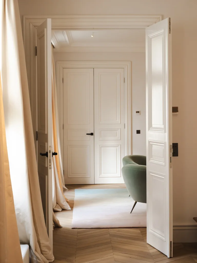 Deirdre Dyson SUNBLUSH and BURLESQUE custom carpets in a private residence, Paris